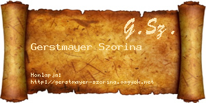 Gerstmayer Szorina névjegykártya